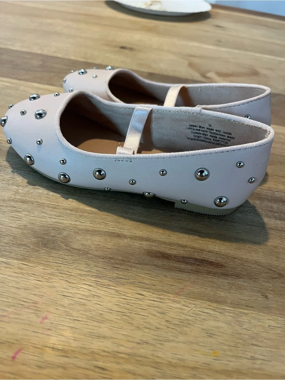 Cat & Jack Girls Pink Studded Mary Jane Flats